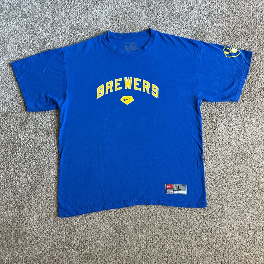 Nike Milwaukee Brewers baseball tee,Large